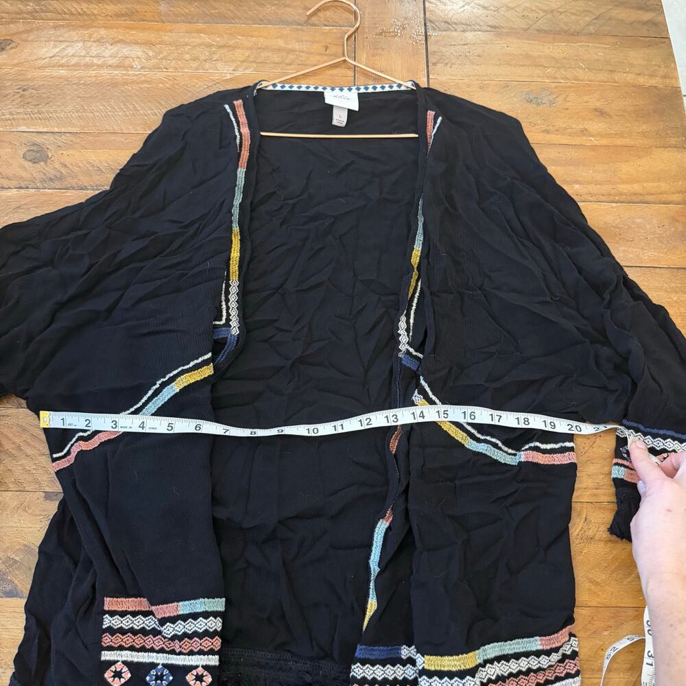 Knox rose boho embroidered fringe kimono size large - Picture 7 of 7